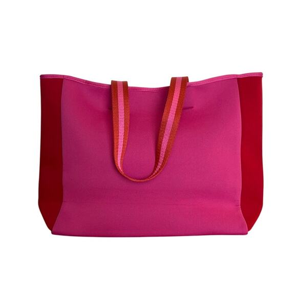 summersalt Handbags - Summersalt The Perfect Beach Tote Red Pink Neoprene Water Resistant Pool NWOT
